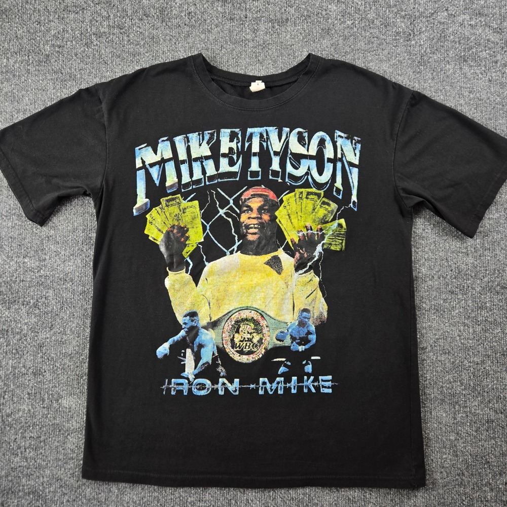 Chicyea Mike‎ Tyson T-Shirt Mens Size M Black Iron Mike Boxing Graphic (T3)